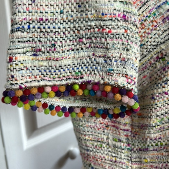 Sara Campbell Tweed Pom Pom T-Shirt Top Size 4 - Picture 11 of 11